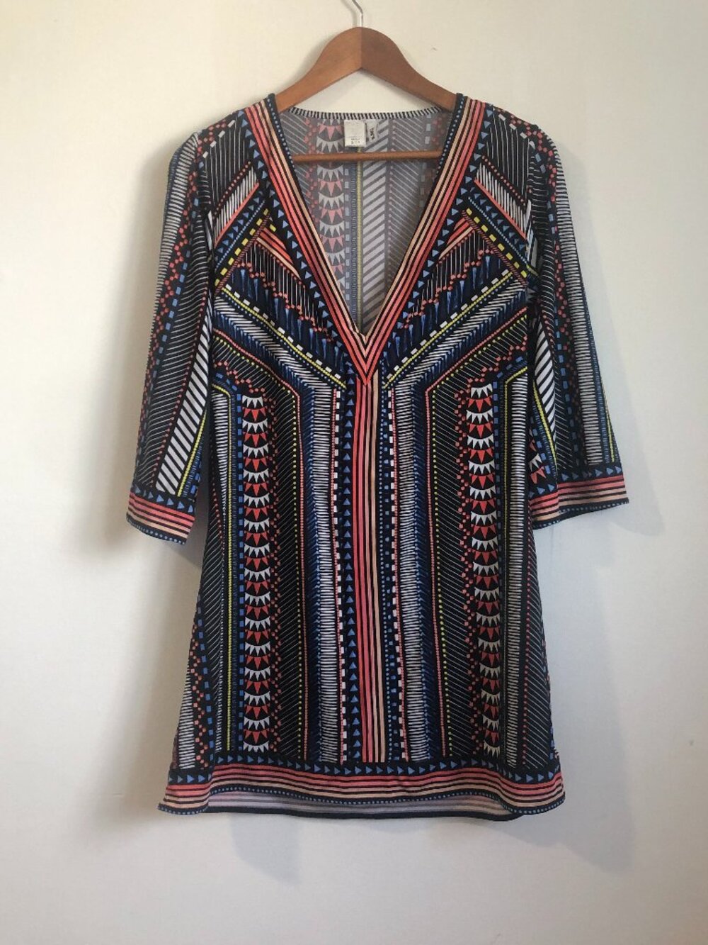 Bar III Geometric Pattern Stretch Mini Dress Size Small